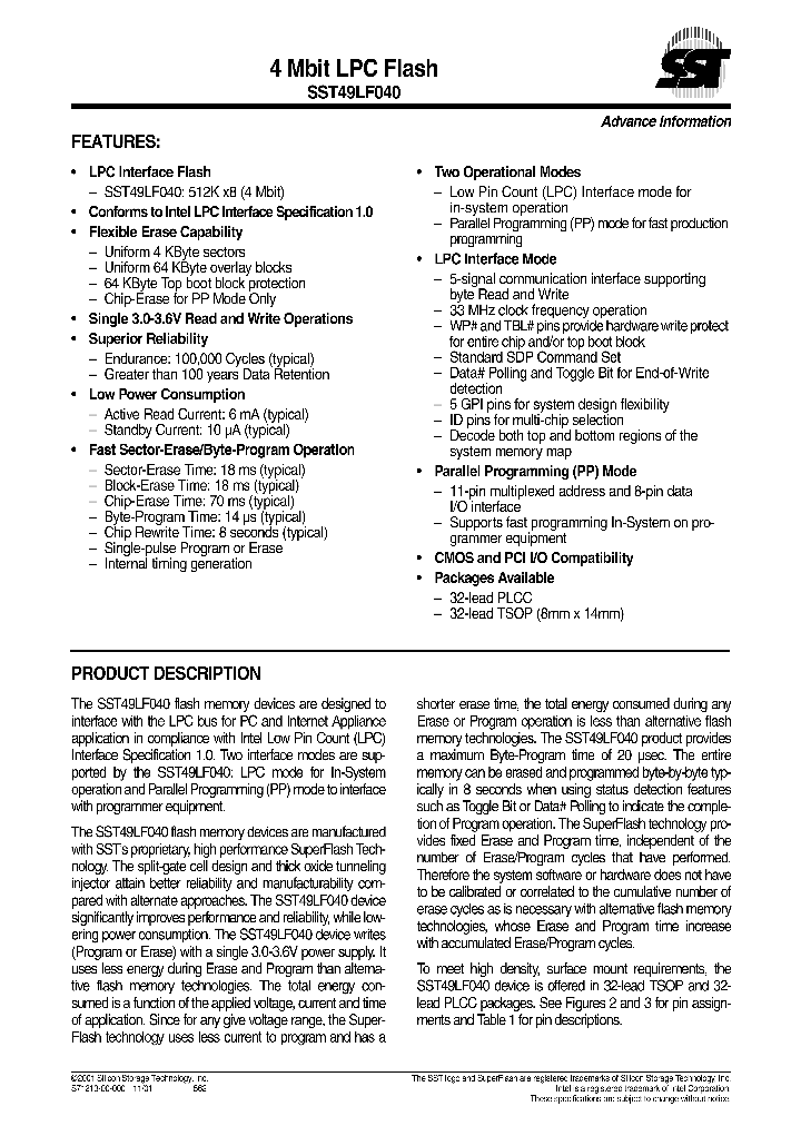 SST49LF040_196283.PDF Datasheet