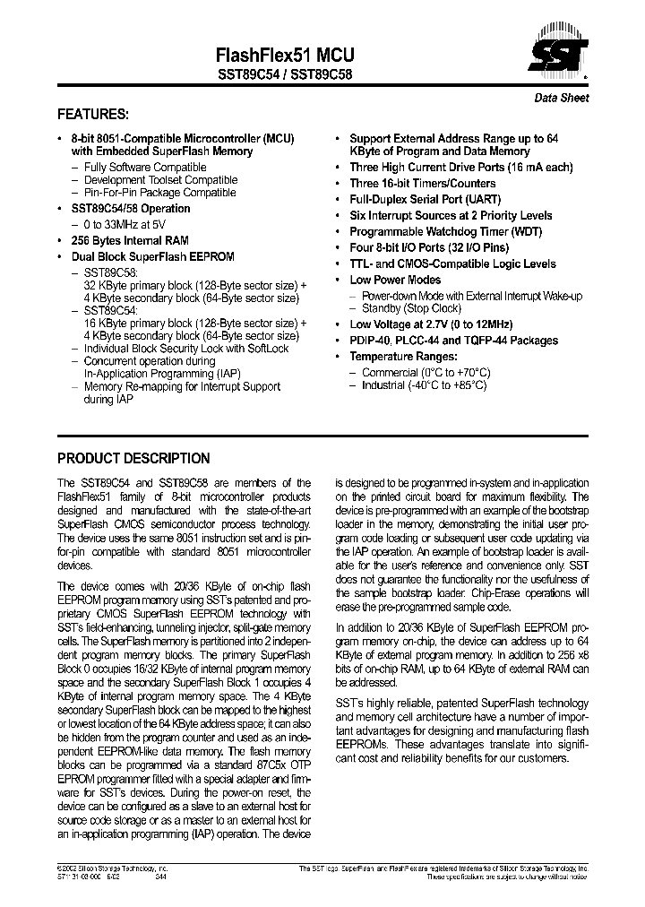 SST89C54_77298.PDF Datasheet