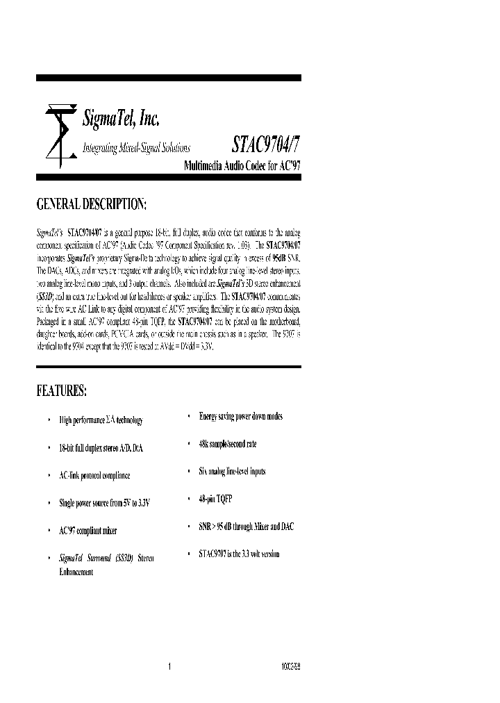 STAC9704_71926.PDF Datasheet