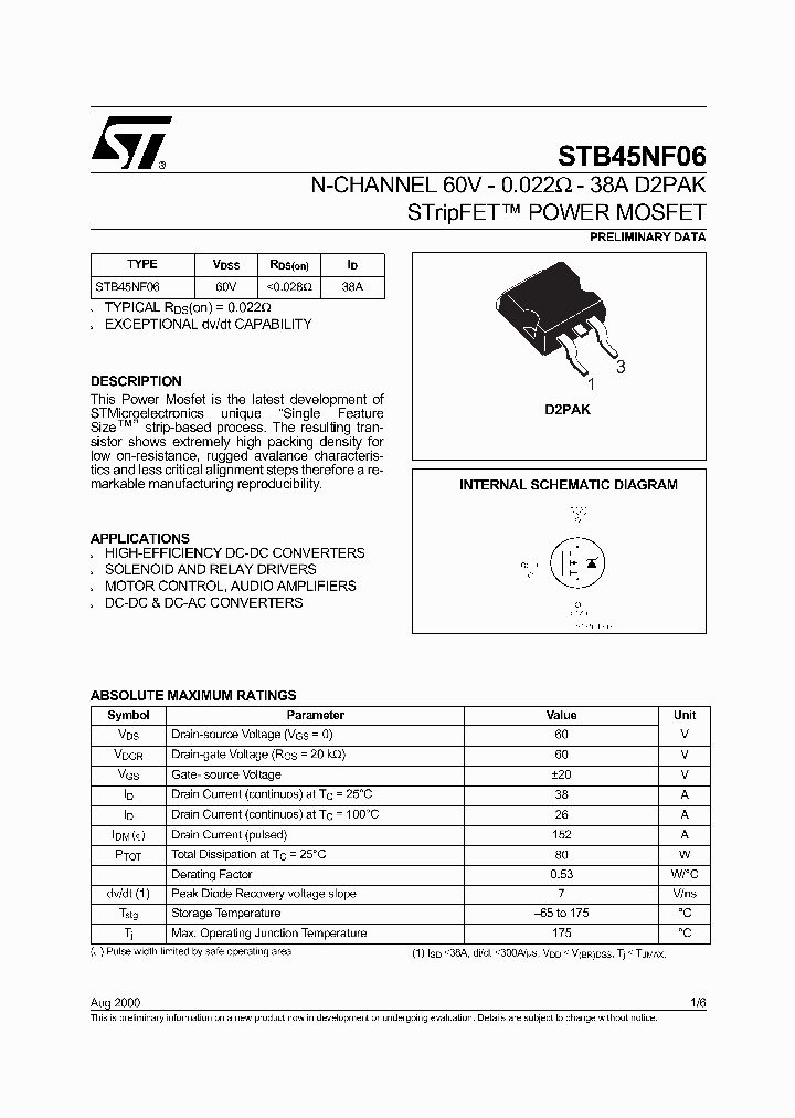 STB45NF06_71592.PDF Datasheet