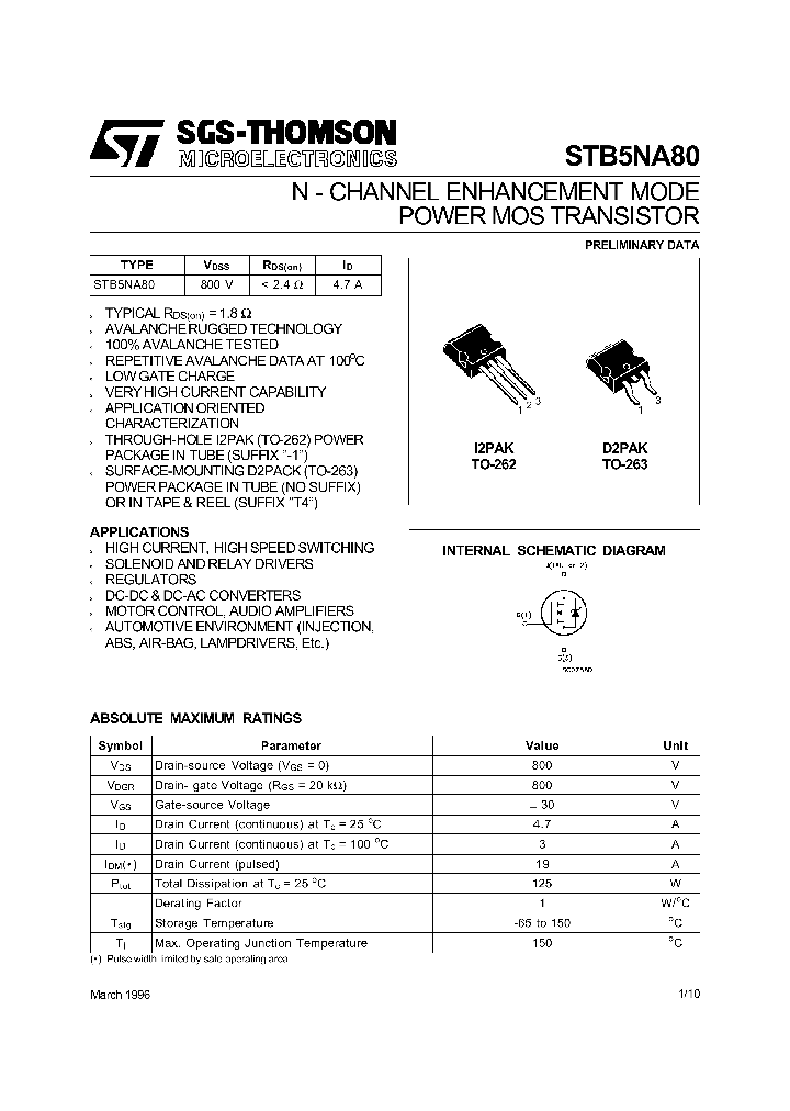 STB5NA80_77450.PDF Datasheet