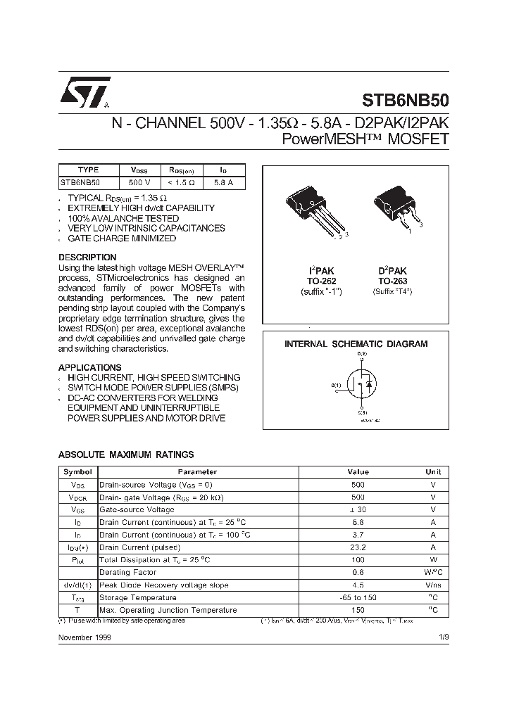 STB6NB50_77475.PDF Datasheet