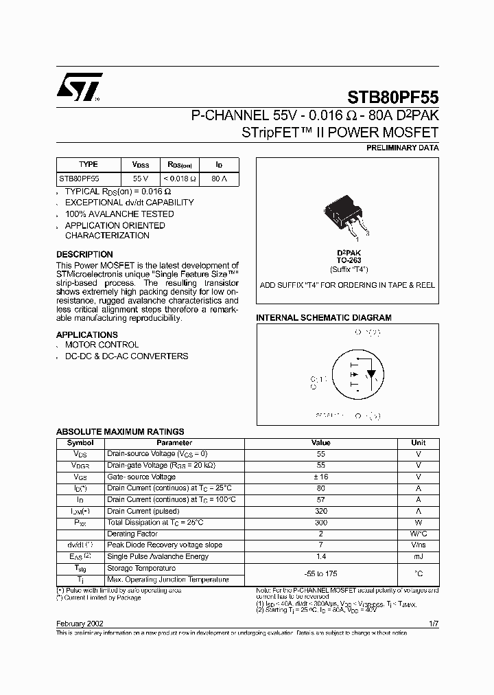 STB80PF55_71665.PDF Datasheet