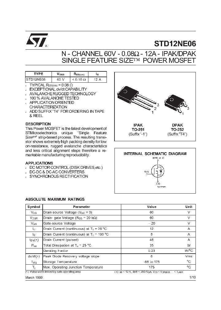 STD12NE06_70633.PDF Datasheet