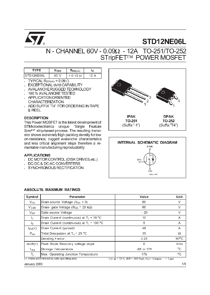 STD12NE06L_70634.PDF Datasheet