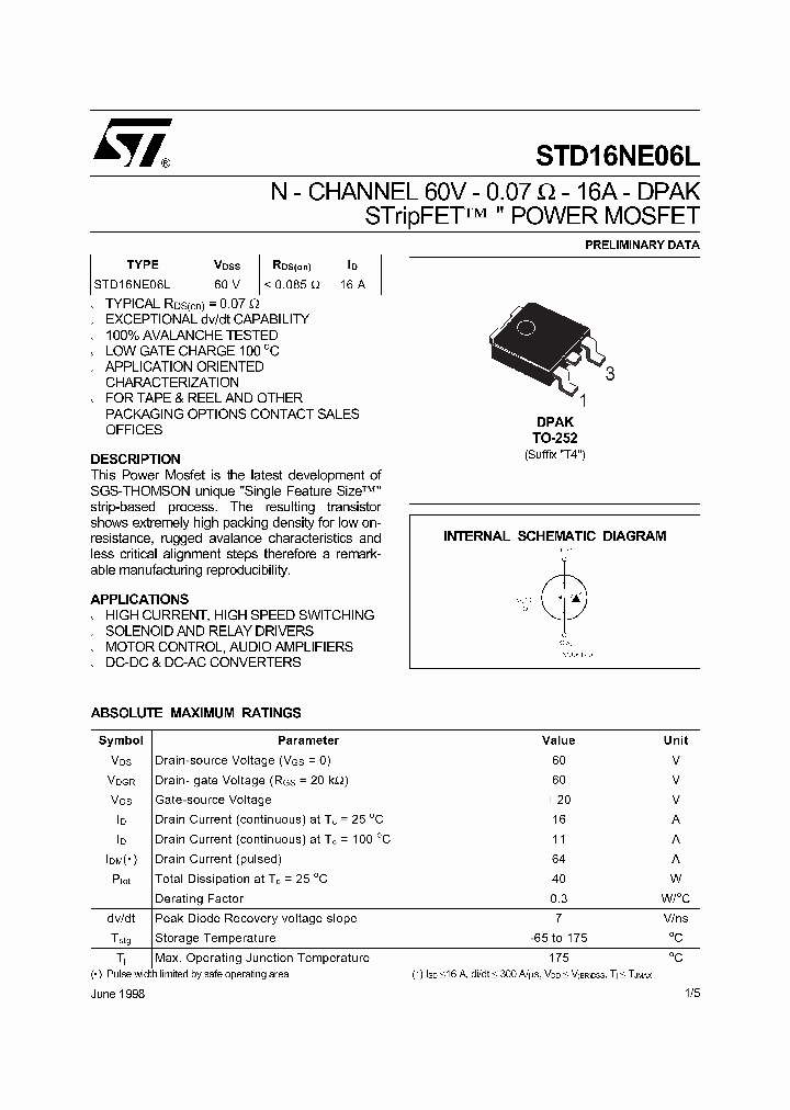 STD16NE06L_155445.PDF Datasheet