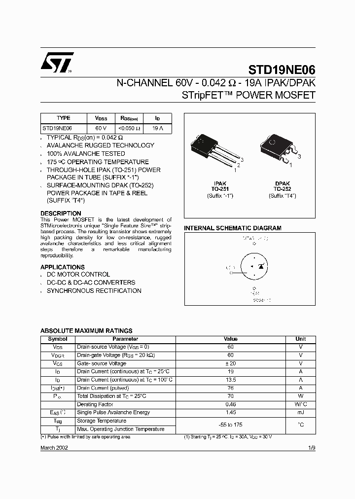 STD19NE06_98883.PDF Datasheet