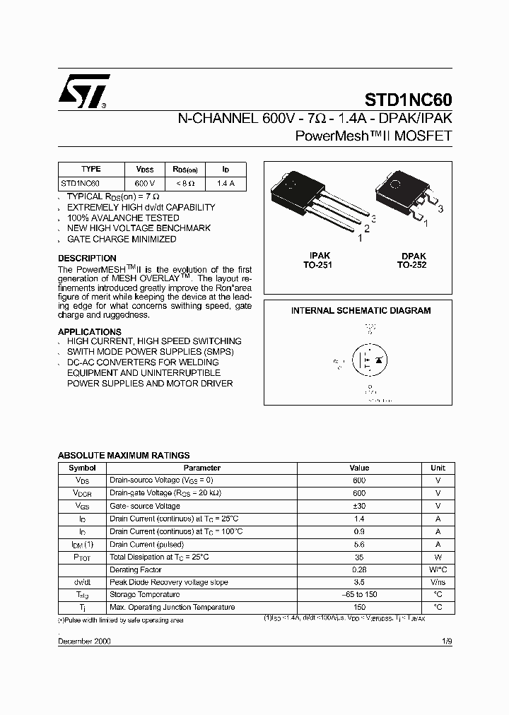 STD1NC60_181874.PDF Datasheet