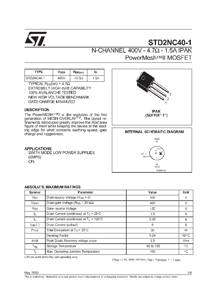 STD2NC40-1_82013.PDF Datasheet