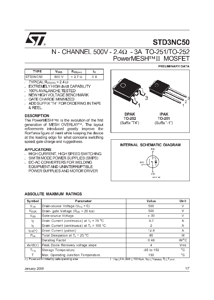 STD3NC50_132387.PDF Datasheet