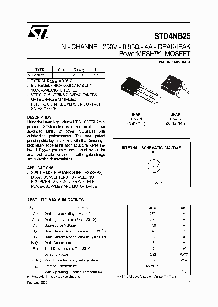 STD4NB25_150645.PDF Datasheet
