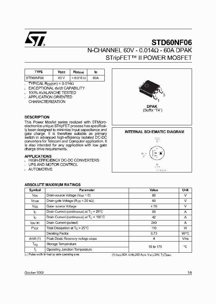 STD60NF06_70775.PDF Datasheet