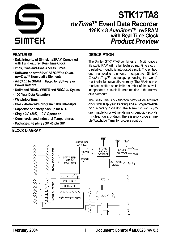 STK17TA8_67942.PDF Datasheet