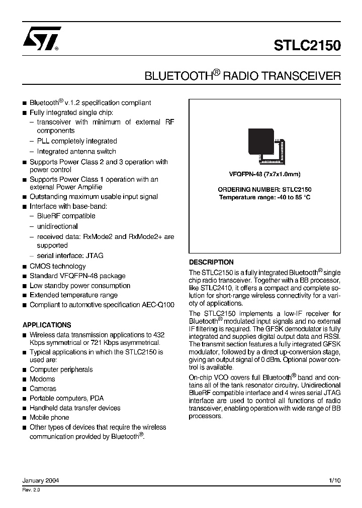 STLC2150_66900.PDF Datasheet