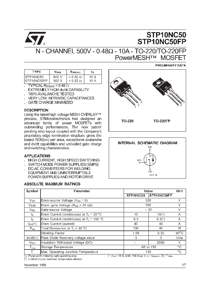 STP10NC50_64683.PDF Datasheet