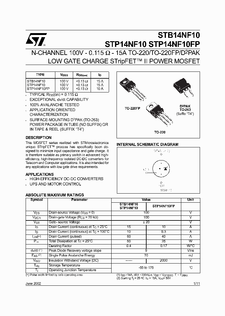 STP14NF10_64779.PDF Datasheet