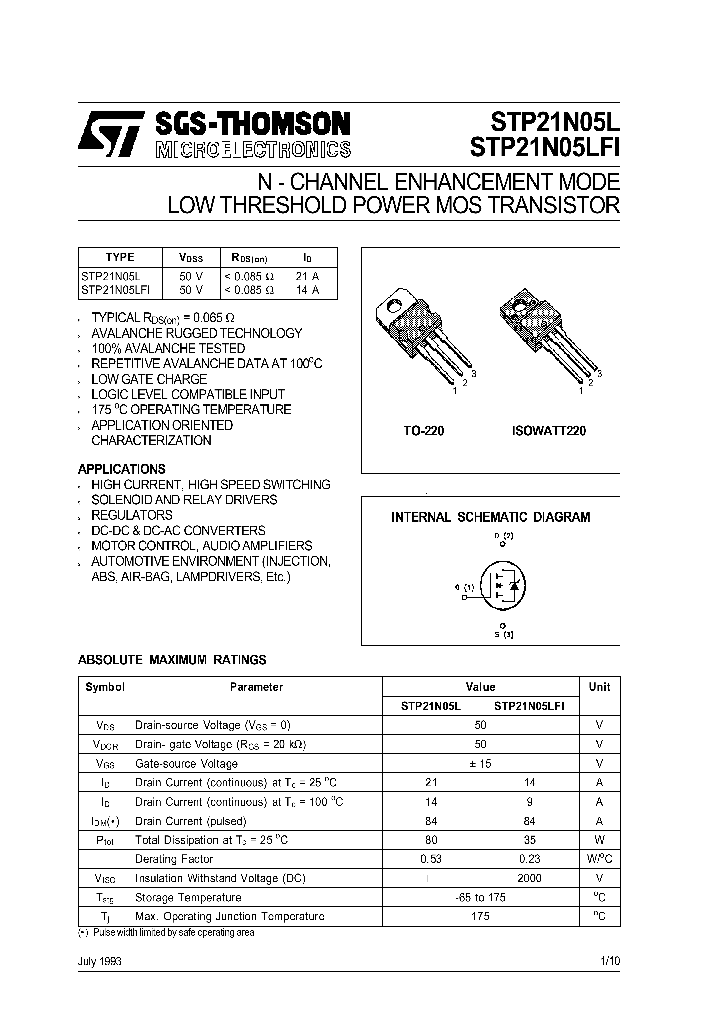STP21N05L_64826.PDF Datasheet