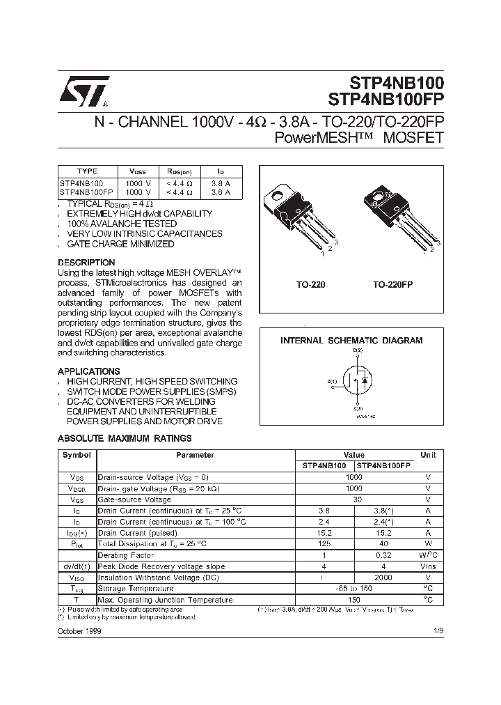 STP4NB100_82279.PDF Datasheet
