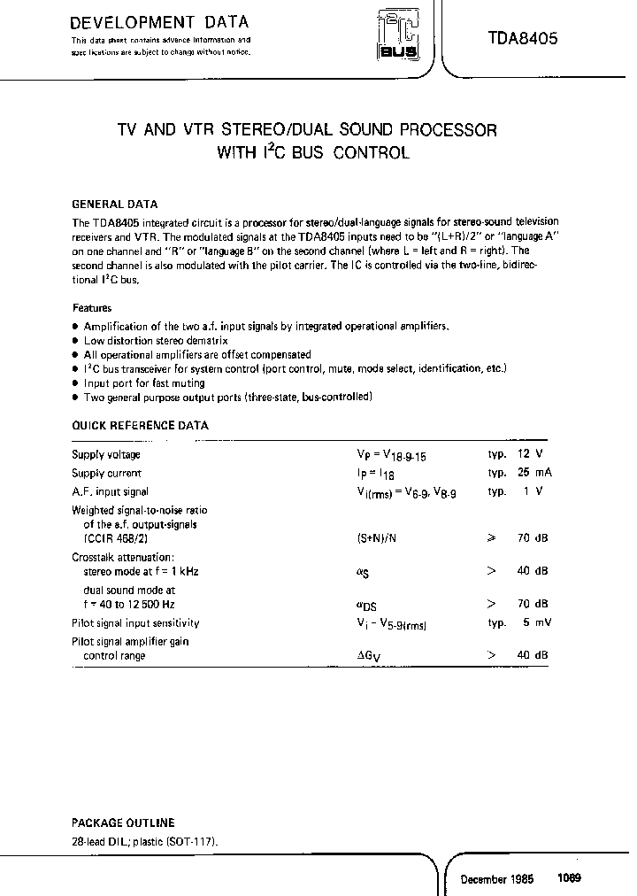 TDA8405_136873.PDF Datasheet