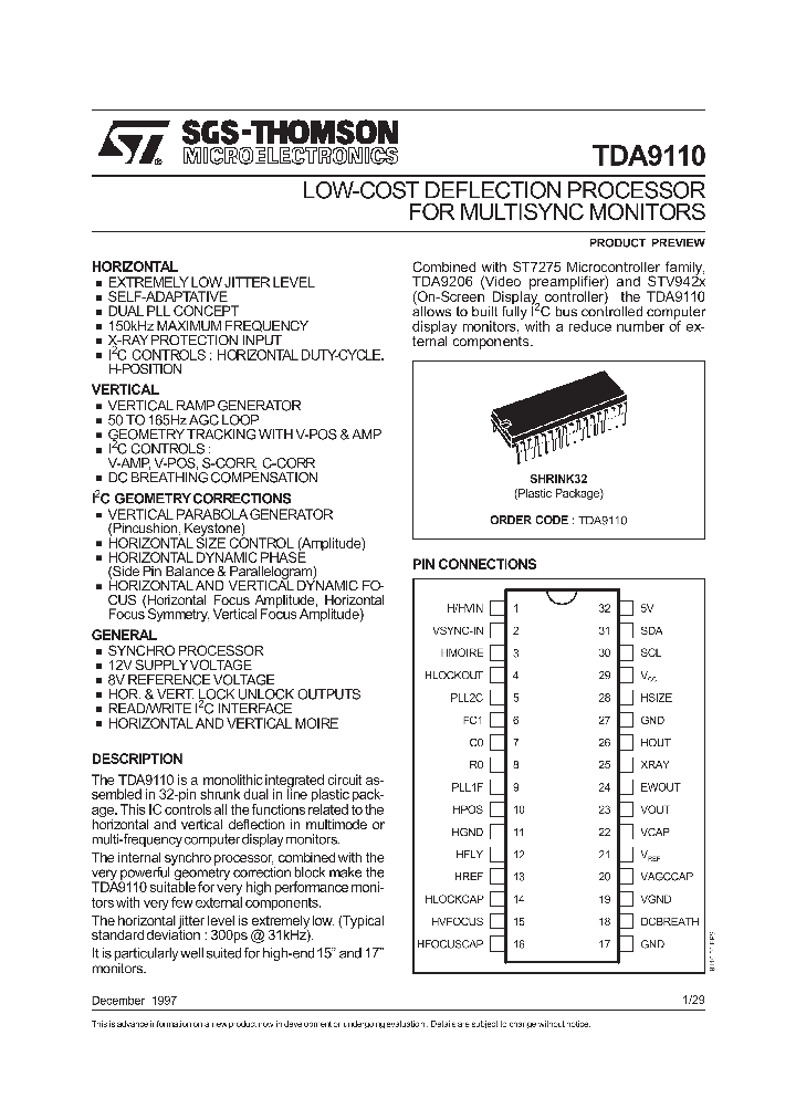 TDA9110_187867.PDF Datasheet