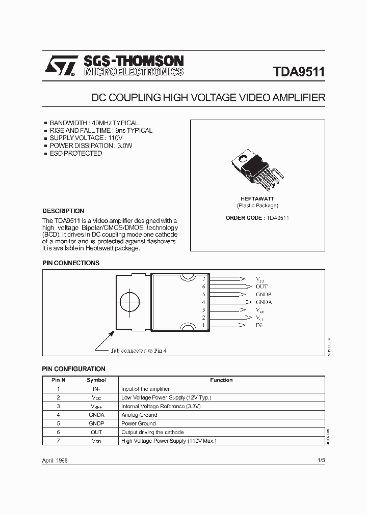 TDA9511_185788.PDF Datasheet