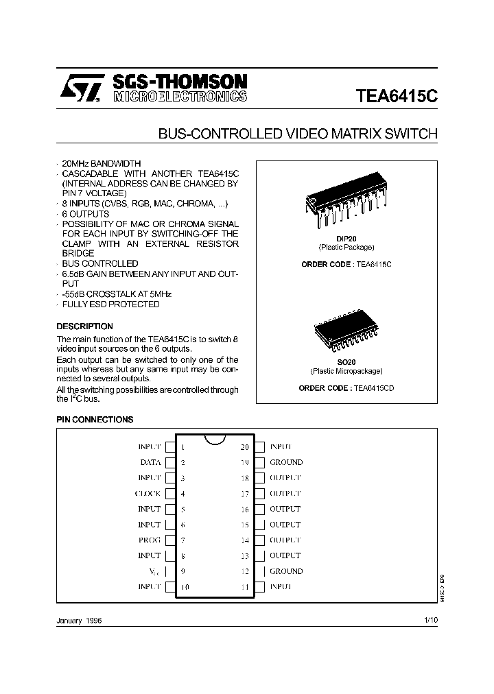 TEA6415C_137319.PDF Datasheet