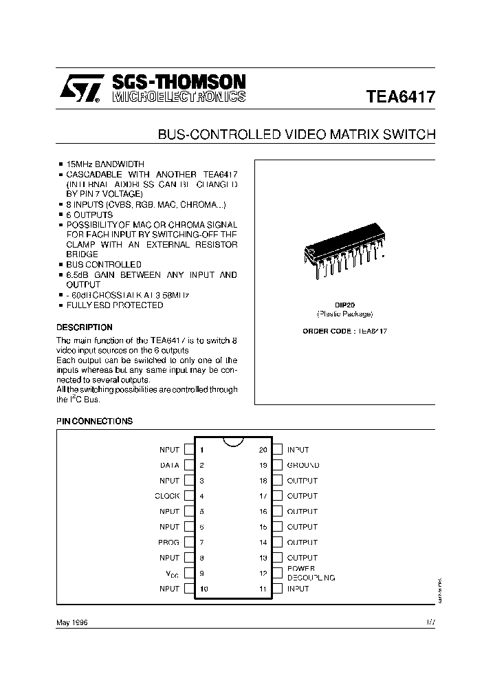 TEA6417_137321.PDF Datasheet