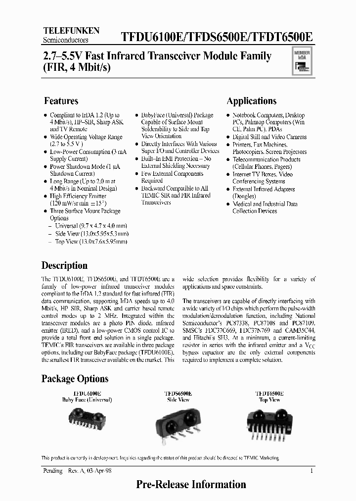 TFDU6100E_61151.PDF Datasheet