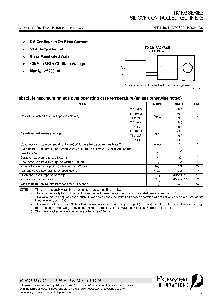TIC106_68887.PDF Datasheet