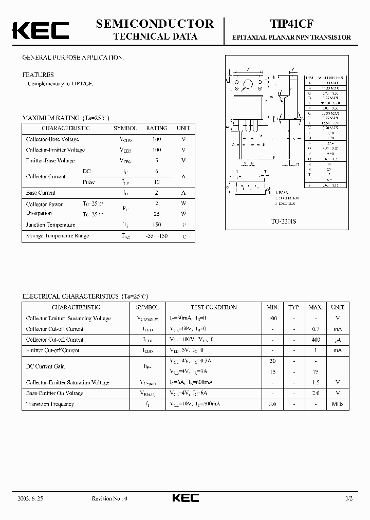 TIP41CF_38688.PDF Datasheet