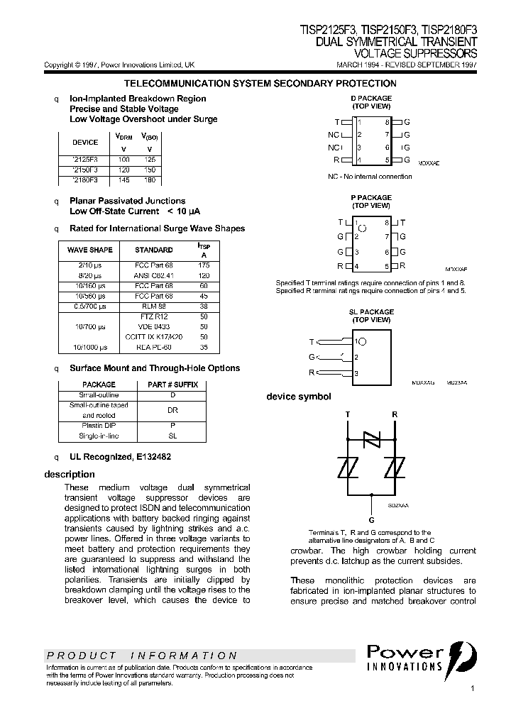 TISP2125F3_41263.PDF Datasheet