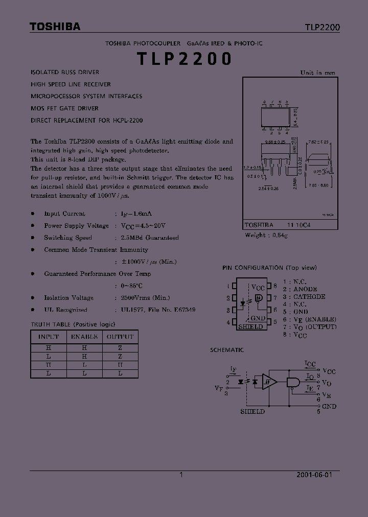 TLP2200_4070.PDF Datasheet
