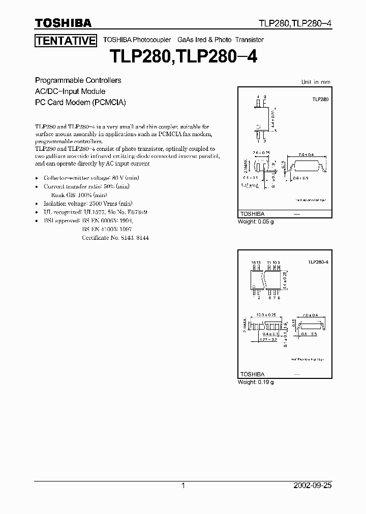 TLP280_4087.PDF Datasheet