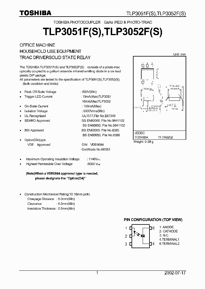 TLP3051F_4110.PDF Datasheet