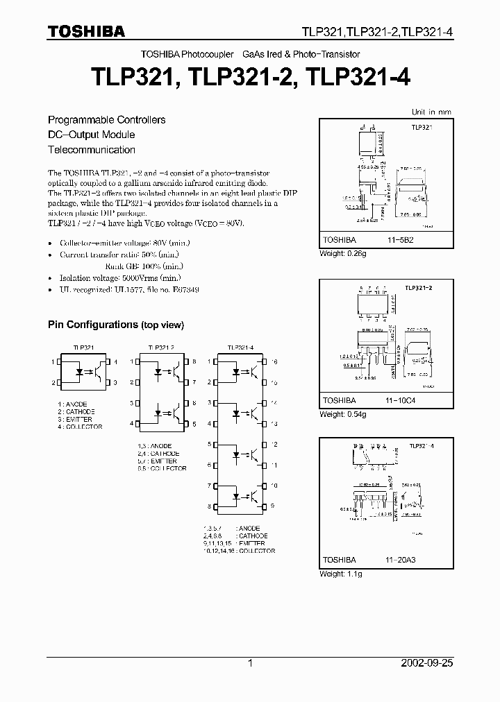 TLP321_4124.PDF Datasheet