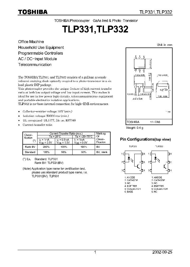 TLP331_4127.PDF Datasheet