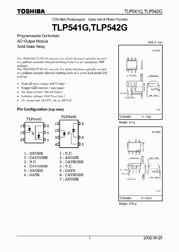 TLP541G_4168.PDF Datasheet