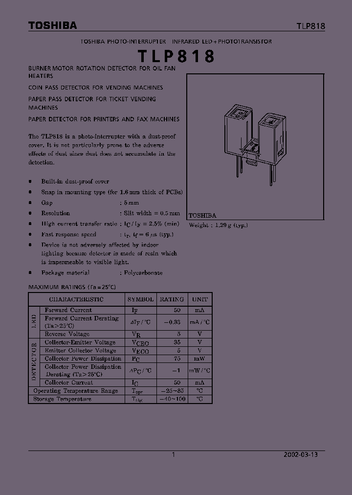 TLP818_4319.PDF Datasheet