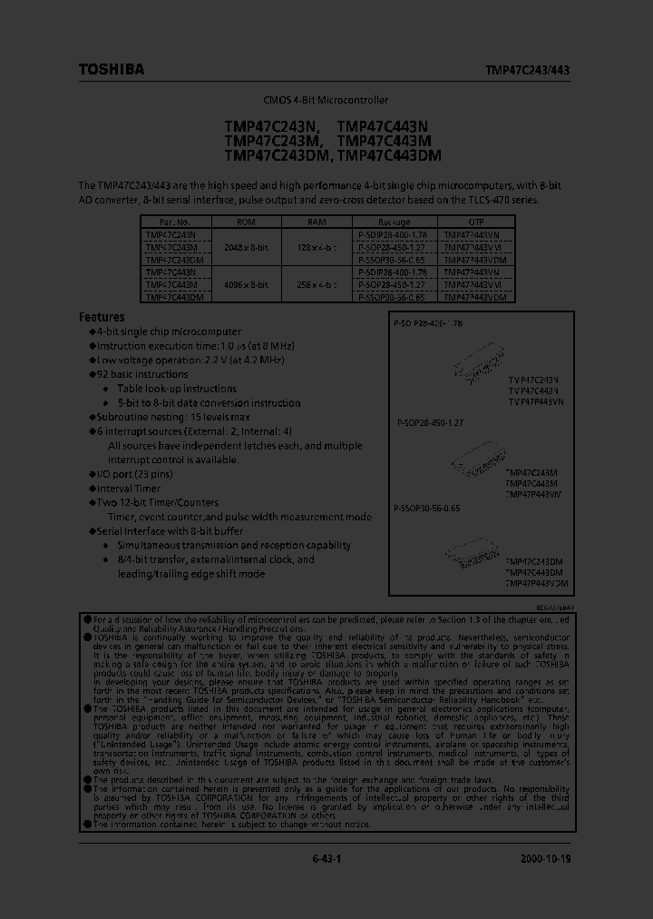 TMP47C243_37292.PDF Datasheet