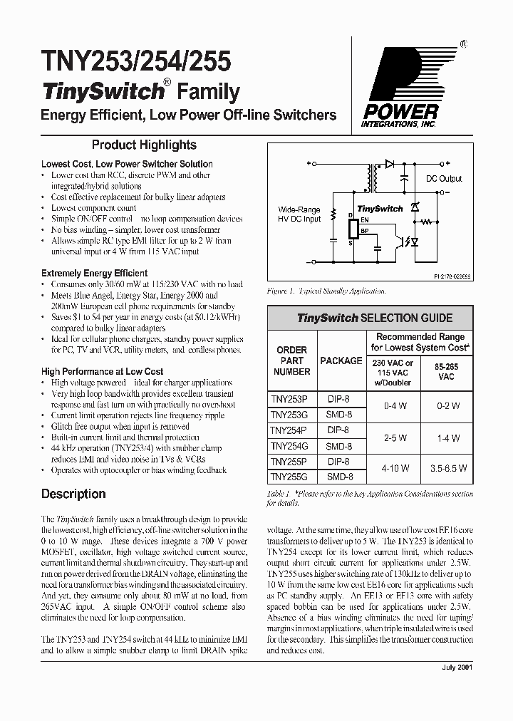 TNY254_44576.PDF Datasheet