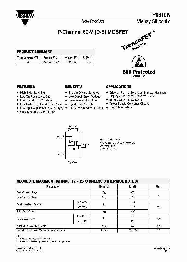 TP0610K_64647.PDF Datasheet