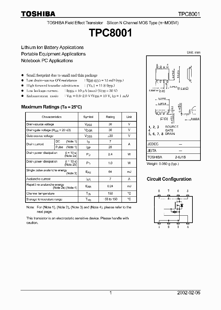 TPC8001_102828.PDF Datasheet