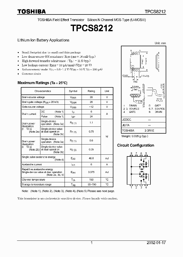 TPCS8212_65394.PDF Datasheet