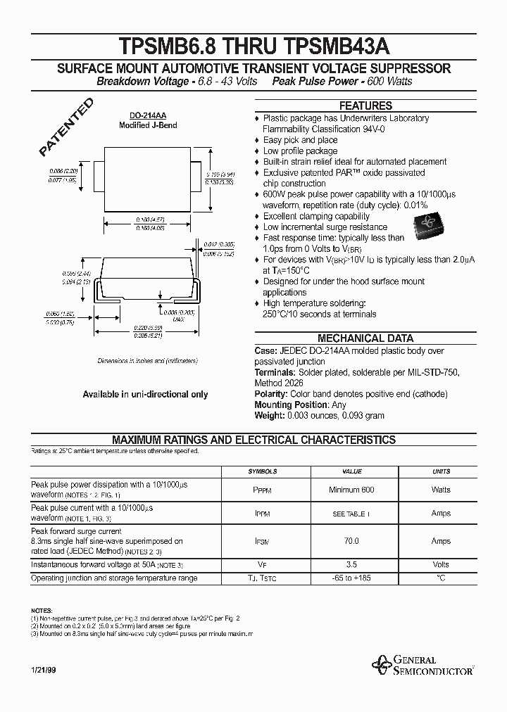 TPSMB22A_38184.PDF Datasheet