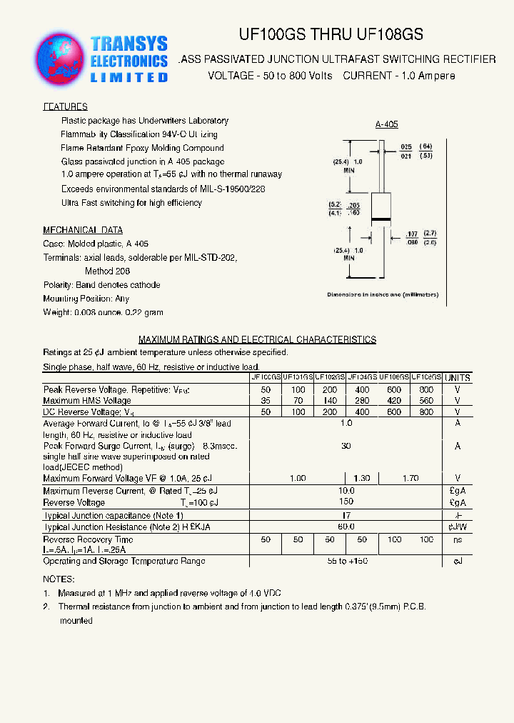 UF108GS_161729.PDF Datasheet
