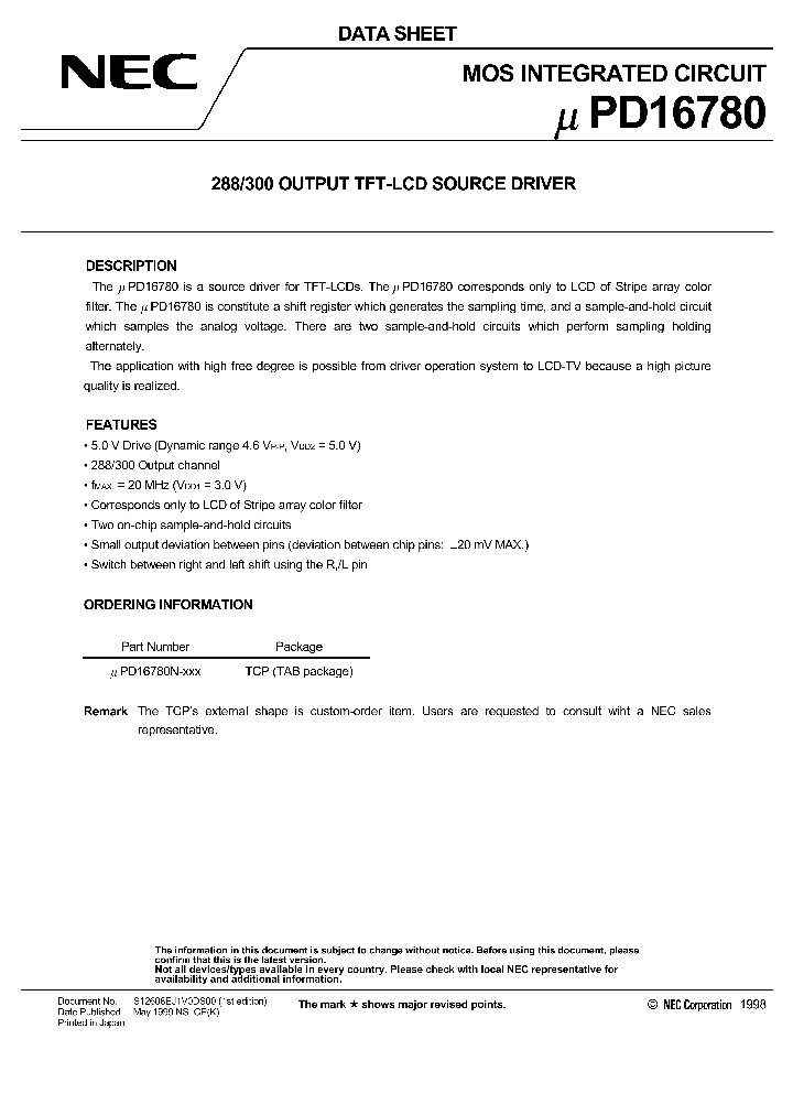 UPD16780_147677.PDF Datasheet