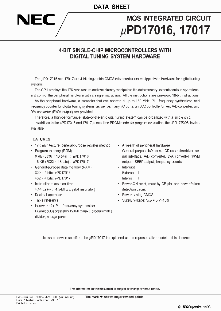 UPD17016_94314.PDF Datasheet