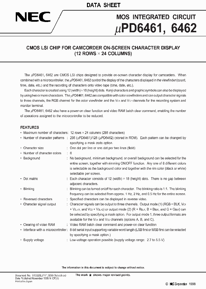 UPD6461_5563.PDF Datasheet