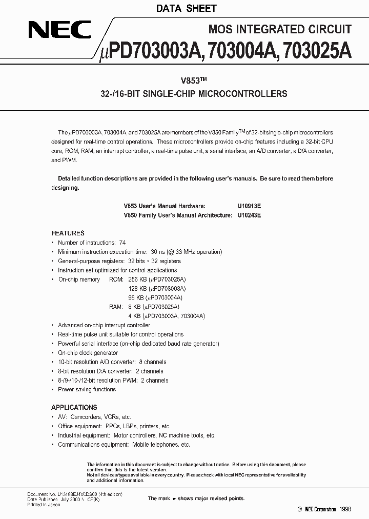 UPD703003A_5631.PDF Datasheet