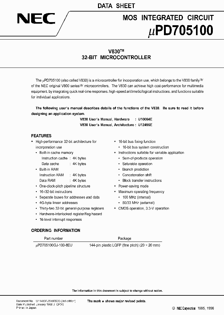UPD705100_126765.PDF Datasheet